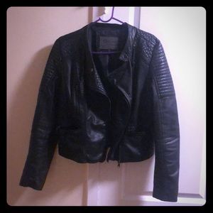 Large Vegan Leather moto jacket